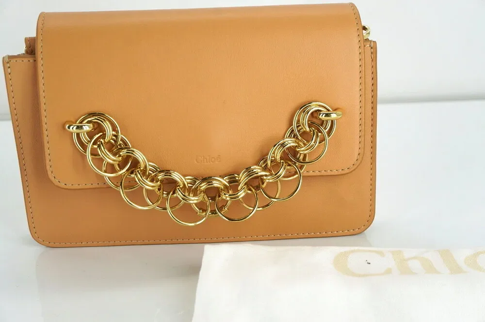 Chloe Leather Mini Drew Bijou Crossbody Gold Chain Shoulder Bag NWT $1150 Clutch